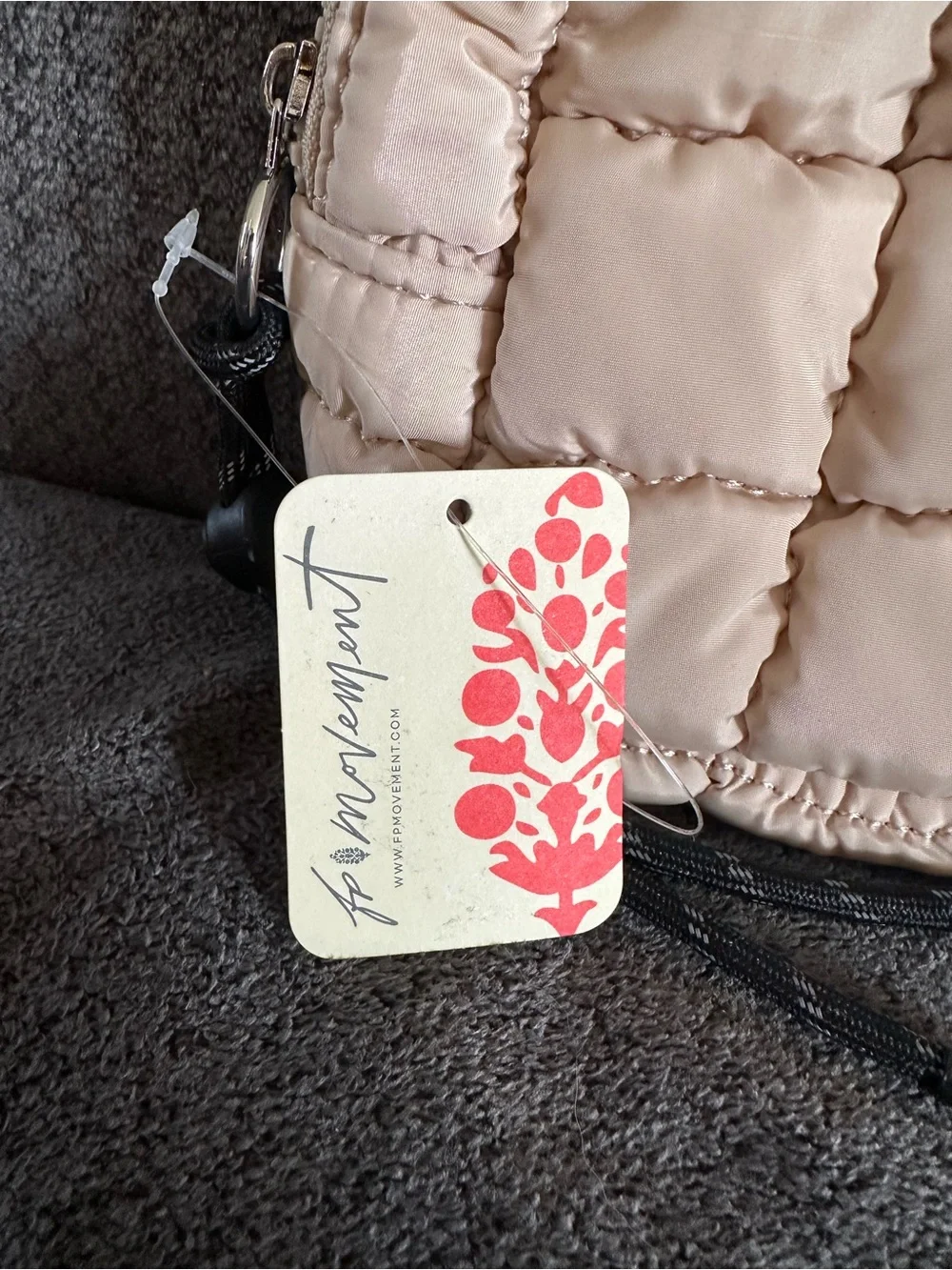 FP Movement by Free People quilted carry all mini pouch- Beige